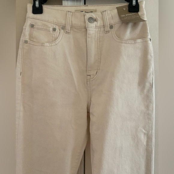 Madewell 90’s straight high rise straight leg Cream sz25 NWT - Picture 3 of 10